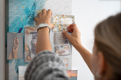 Memo cork board Abstract blues with gold accents