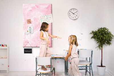 Wall cork memo board Delicate pink feathers on the background