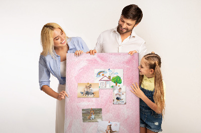 Wall cork memo board Delicate pink feathers on the background