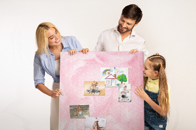 Wall cork memo board Delicate pink feathers on the background