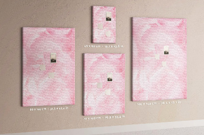 Wall cork memo board Delicate pink feathers on the background