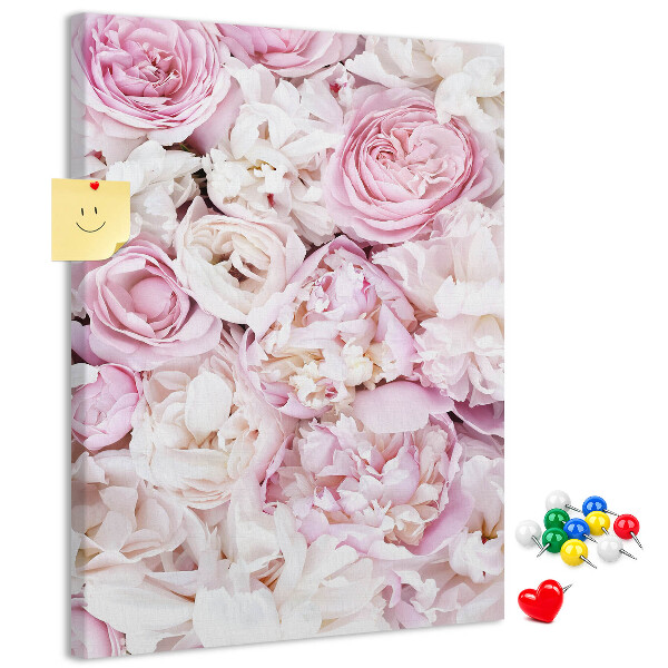 with pink flowers in a delicate color combination