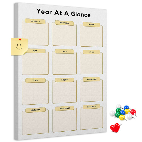 Wall cork memo board Annual calendar for event planning