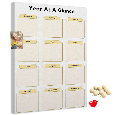 Wall cork memo board Annual calendar for event planning