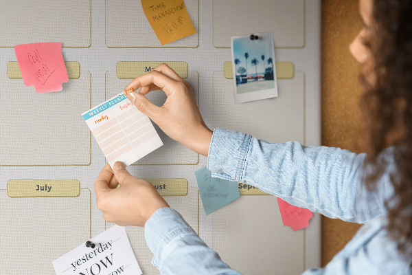 Wall cork memo board Annual calendar for event planning