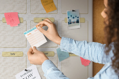 Wall cork memo board Annual calendar for event planning