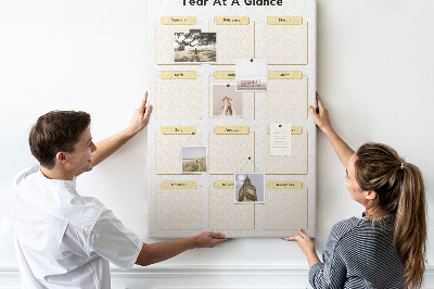 Wall cork memo board Annual calendar for event planning