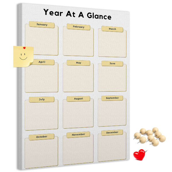 Wall cork memo board Annual calendar for event planning