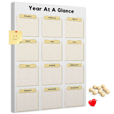Wall cork memo board Annual calendar for event planning