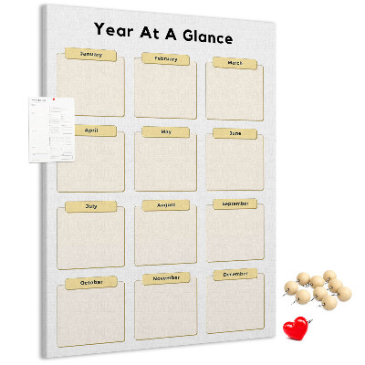 Wall cork memo board Annual calendar for event planning