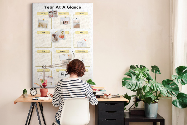 Wall cork memo board Annual calendar for event planning