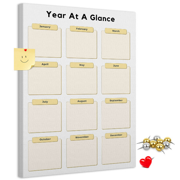 Wall cork memo board Annual calendar for event planning