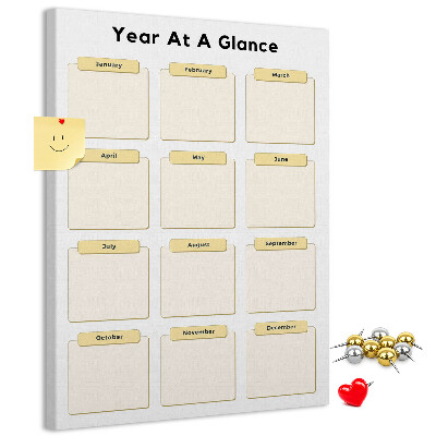 Wall cork memo board Annual calendar for event planning