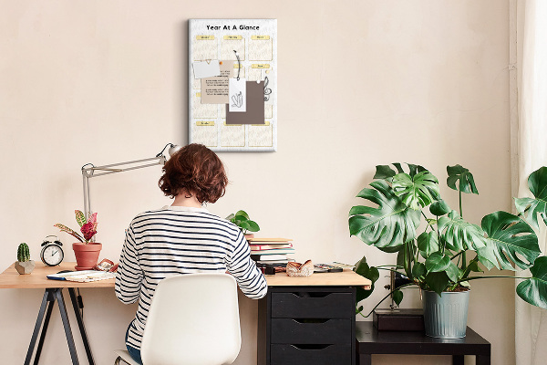 Wall cork memo board Annual calendar for event planning