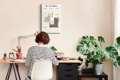 Wall cork memo board Annual calendar for event planning
