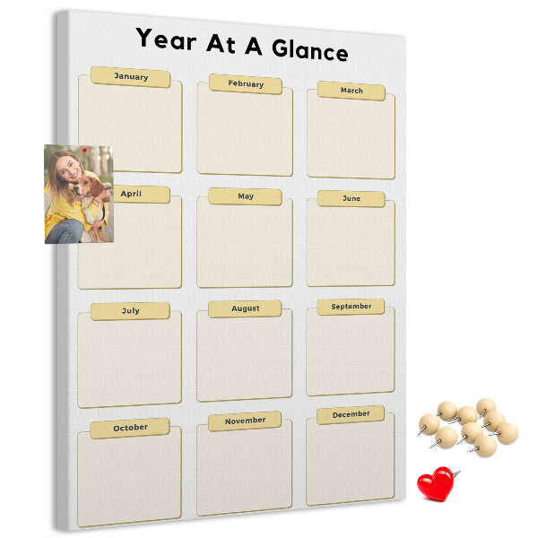 Wall cork memo board Annual calendar for event planning
