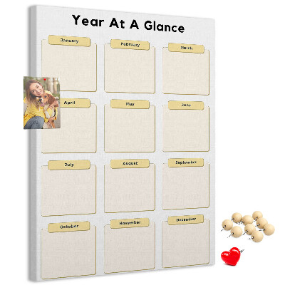 Wall cork memo board Annual calendar for event planning
