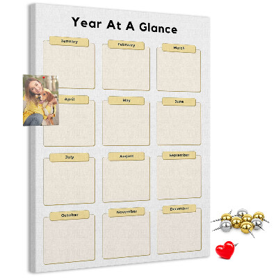 Wall cork memo board Annual calendar for event planning