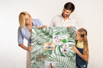 Memo cork board Tropical leaves in shades of green