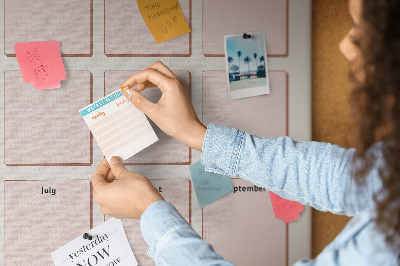 Cork notice board Birthday calendar with space for notes