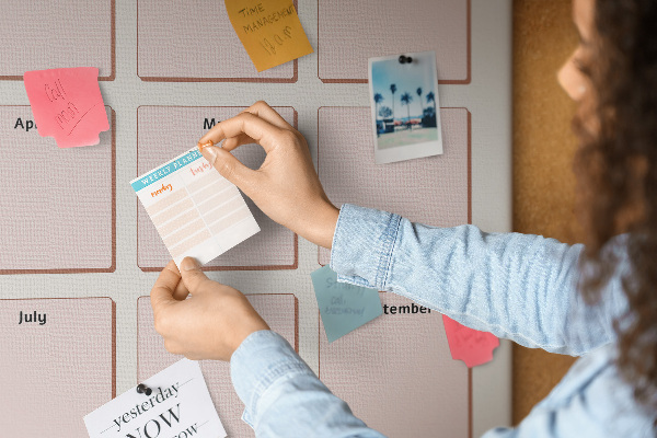 Cork notice board Birthday calendar with space for notes