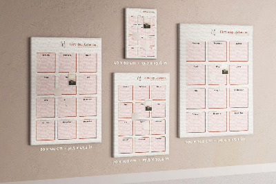 Cork notice board Birthday calendar with space for notes