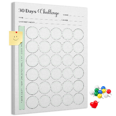 Wall cork memo board 30-Day Challenge Planner