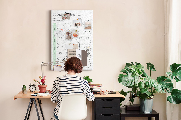 Wall cork memo board 30-Day Challenge Planner