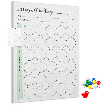 Wall cork memo board 30-Day Challenge Planner