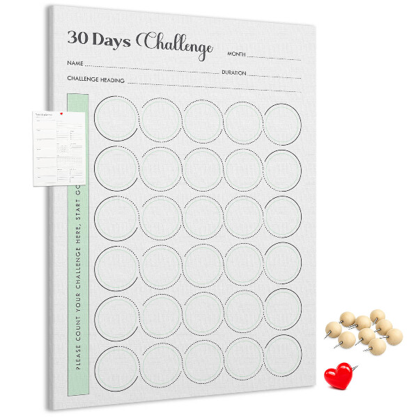Wall cork memo board 30-Day Challenge Planner