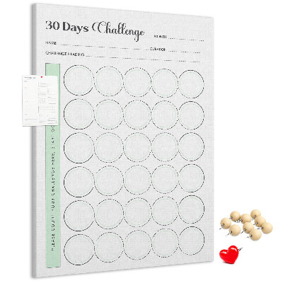 Wall cork memo board 30-Day Challenge Planner