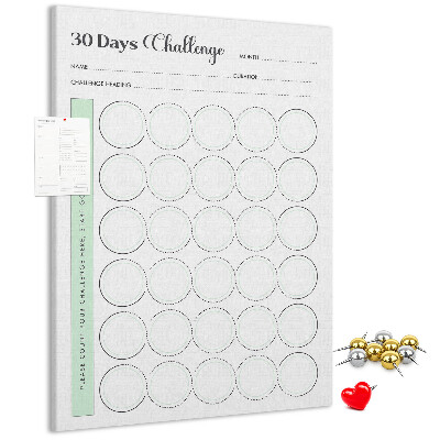 Wall cork memo board 30-Day Challenge Planner