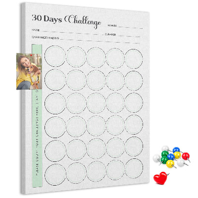Wall cork memo board 30-Day Challenge Planner