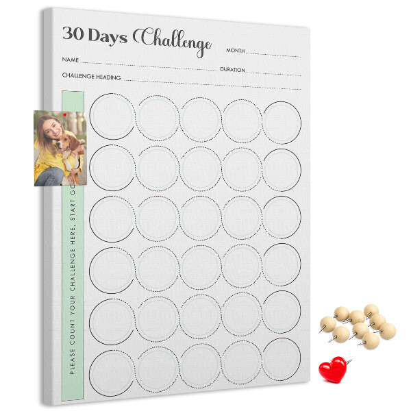 Wall cork memo board 30-Day Challenge Planner