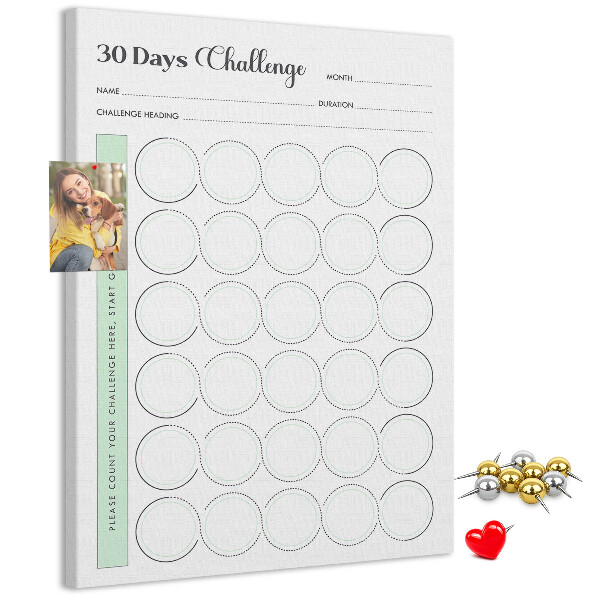 Wall cork memo board 30-Day Challenge Planner