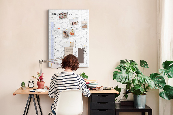 Memo cork board 30 Day Challenge with space for notes