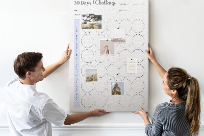 Memo cork board 30 Day Challenge with space for notes