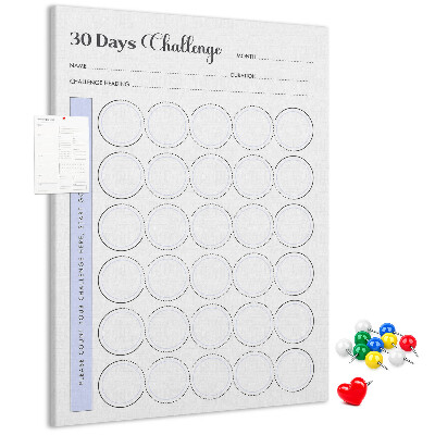 Memo cork board 30 Day Challenge with space for notes