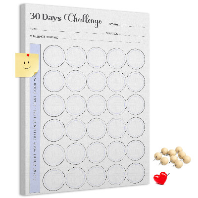 Memo cork board 30 Day Challenge with space for notes