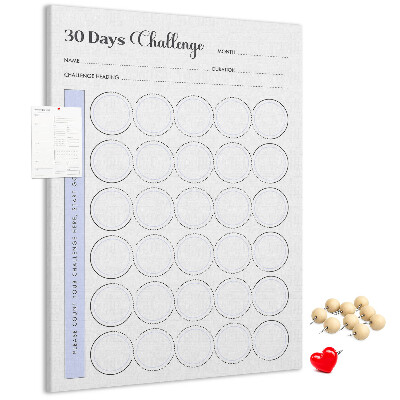 Memo cork board 30 Day Challenge with space for notes