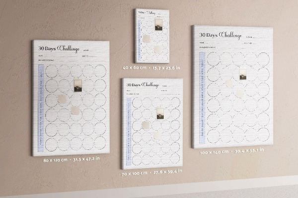 Memo cork board 30 Day Challenge with space for notes