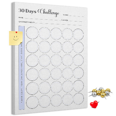 Memo cork board 30 Day Challenge with space for notes