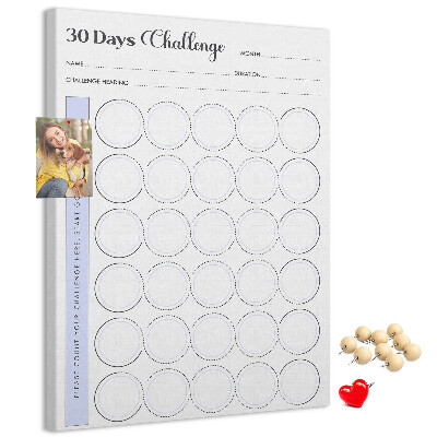 Memo cork board 30 Day Challenge with space for notes