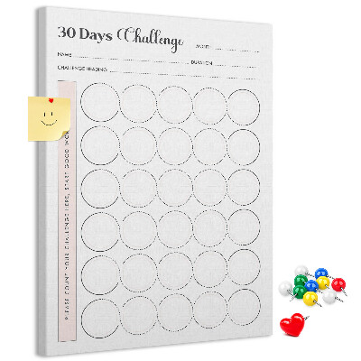 Cork notice board 30-Day Circle Challenge Plan