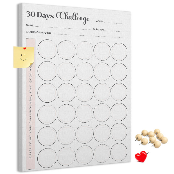 Cork notice board 30-Day Circle Challenge Plan