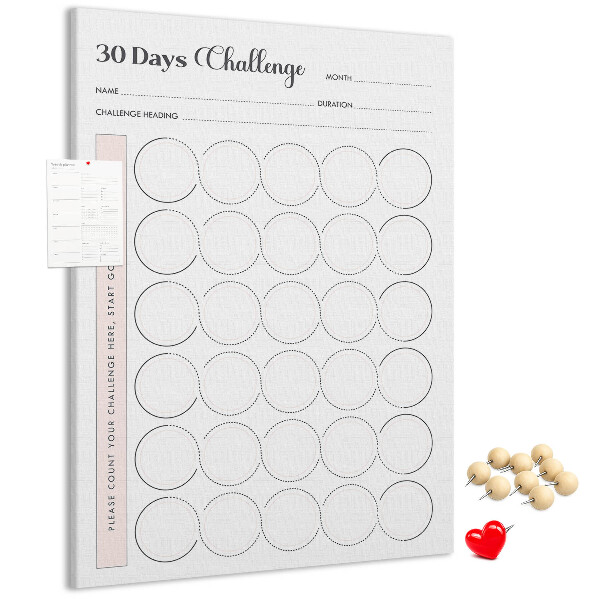 Cork notice board 30-Day Circle Challenge Plan