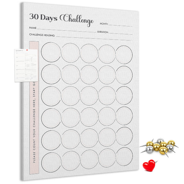 Cork notice board 30-Day Circle Challenge Plan