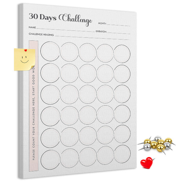 Cork notice board 30-Day Circle Challenge Plan