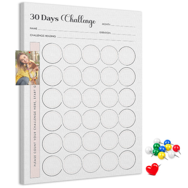 Cork notice board 30-Day Circle Challenge Plan