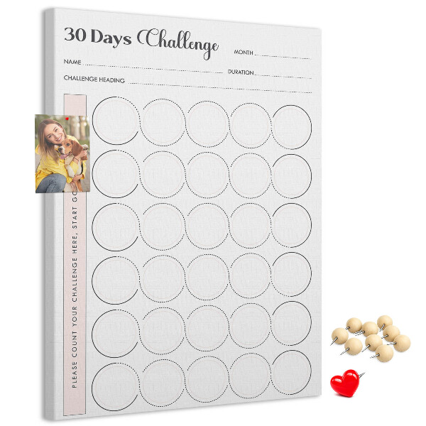 Cork notice board 30-Day Circle Challenge Plan